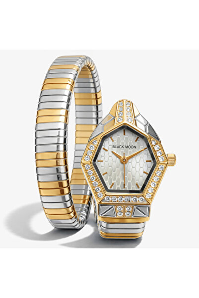 Black Moon Women's Snake Wrap Watch in Gold and Silver