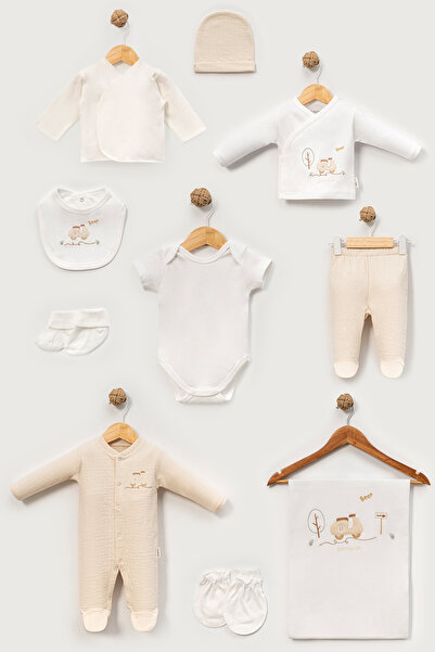 Bebitof 10 Piece Boxed Newborn Hospital Release Bodysuit Set with Motorcycle
