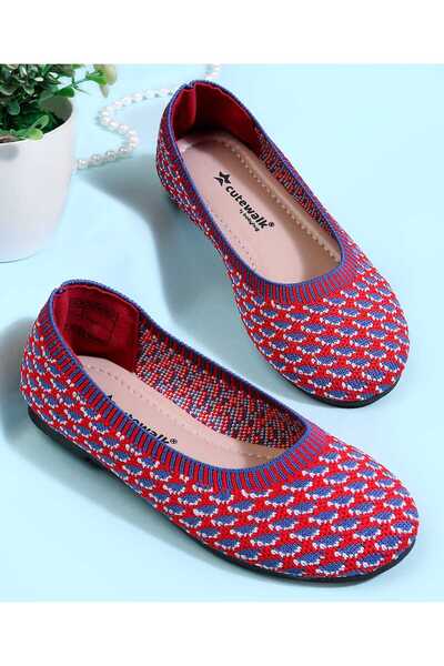 Cute Walk by Babyhug Slip On Ballerina With Design - Red