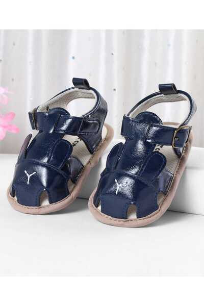 Cute Walk by Babyhug Booties with Buckle Closure & Ear Applique - Navy Blue