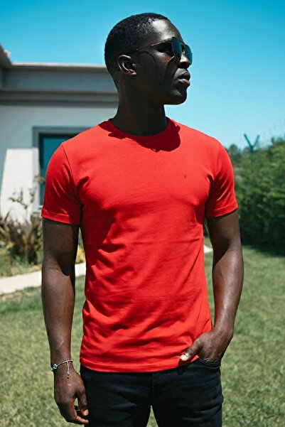 MATERIAL Ανδρικό άνετο, casual, καλοκαιρινό κόκκινο μπλουζάκι