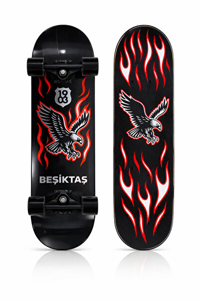 CAN SPORTS Bşktş BJK Lisanslı Kaykay Profesyonel Skateboard – Özel Kutulu - D...