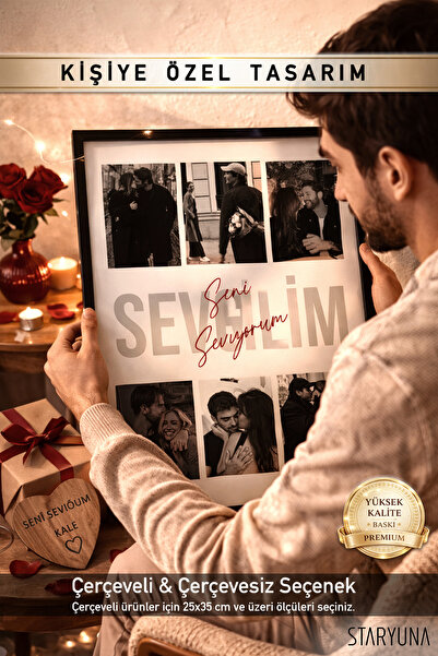 STARYUNA Sevgiliye Hediye, Kişiye Özel Fotoğraflı Tablo, Doğum Günü Hediyesi ...