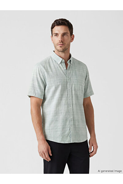 LC Waikiki Yeşil Regular Fit Ekose Erkek Gömlek