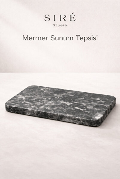 SIRÉ Studio Marble Coffee and Beverage Tray - Oval 25X10 cm |   Decorative & Minimalist Design