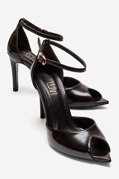 LuviShoes Γυναικεία παπούτσια με λεπτό τακούνι DONA Brown Skin