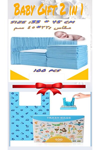 Generic Baby Gift100 Pcs small Disposable Changing Pad and 100 Count Diaper B...