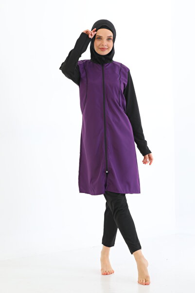 NightLove Women's Zippered Tights Hijab Swimsuit 1500-1