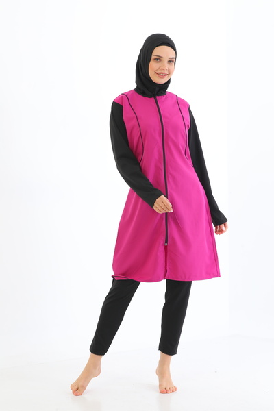 NightLove Women's Zippered Tights Hijab Swimsuit 1500-1