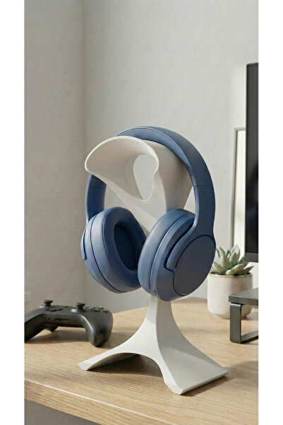 Fandora Modern Minimalist Masaüstü Kulaklık Standı - Gamer Headset Askısı Tutucu Beyaz