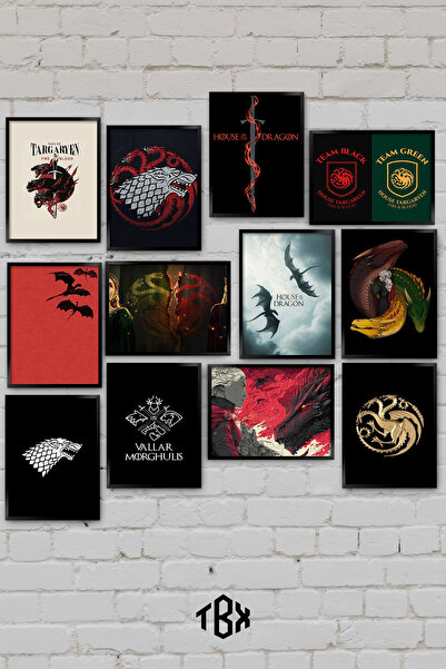tablomaxtbx 12 Parça House Of The Dragon Targaryen Ejderha Fantastik Krallık ...