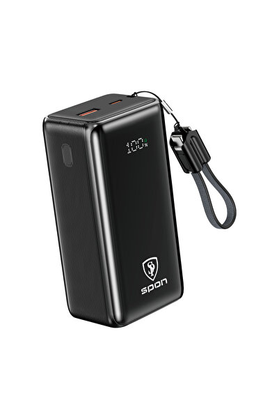 SP SPON Power Bank Spon 35W 20000Mah – Digital Display + Integrated Cable + S...