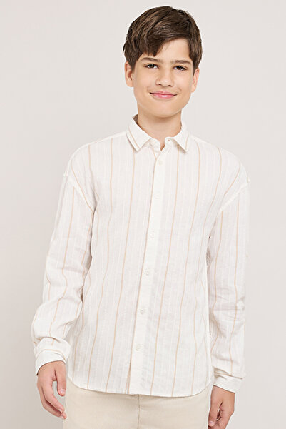 R&B Striped T-Shirt With Crew Neck and Short Sleeves