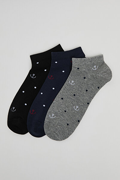 R&B 3 Pack Patterned Ankle Socks
