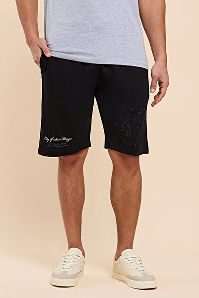 R&B Embroidered Shorts with Drawstring Waist