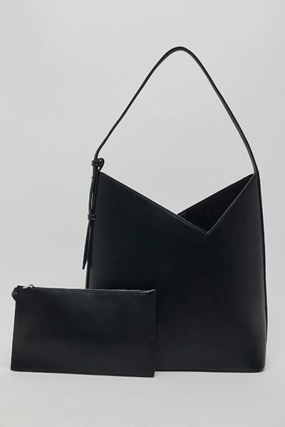 R&B Asymmetric Shoulder Bag with Pouch