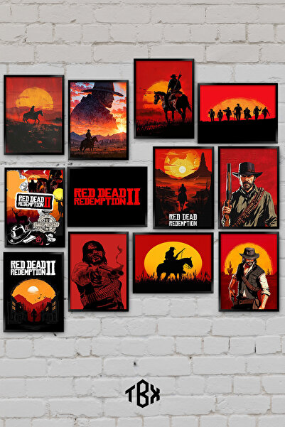 tablomaxtbx 12 Parça Red Dead Redemption 2 Vahşi Batı Kovboy Açık Dünya Oyun ...