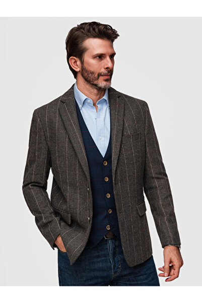 OMBRE Men's Elegant Jacket M166 - Single-Breasted, Regular Fit