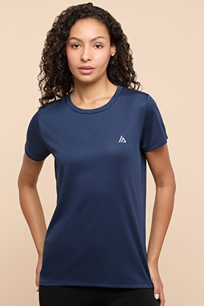 R&B Logo Detail Active T-Shirt with Crew Neck and Short Sleeves