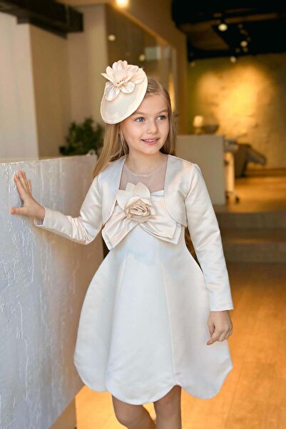 Riccotarz Κοριτσίστικο φόρεμα με λαιμόκοψη ποδηλάτου, τούλι στο στήθος και κα...