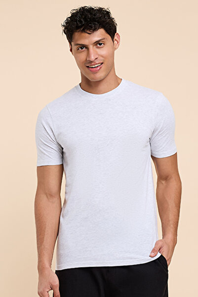 R&B تي شيرت سادة برقبة دائرية وأكمام قصيرة