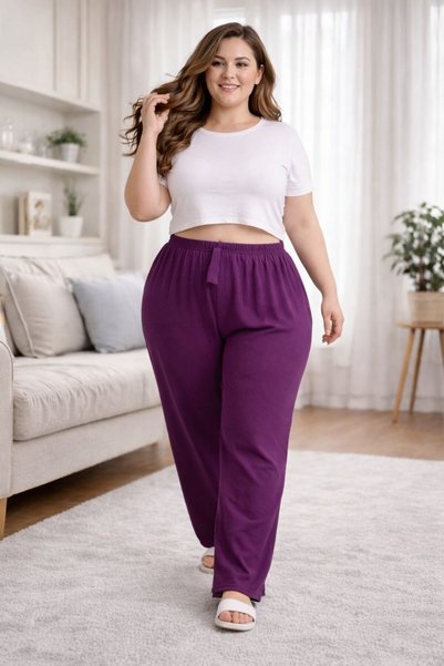 THEBEK Women's Bürümcük Pants – Light Fabric – Comfortable Fit – Oversized – Relaxed Fit