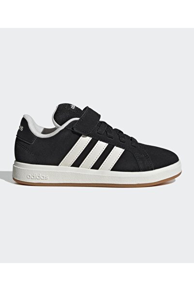 adidas حذاء جراند كورت 00s بإغلاق فيلكرو - أسود أساسي/أبيض فاتح/لون اللبان