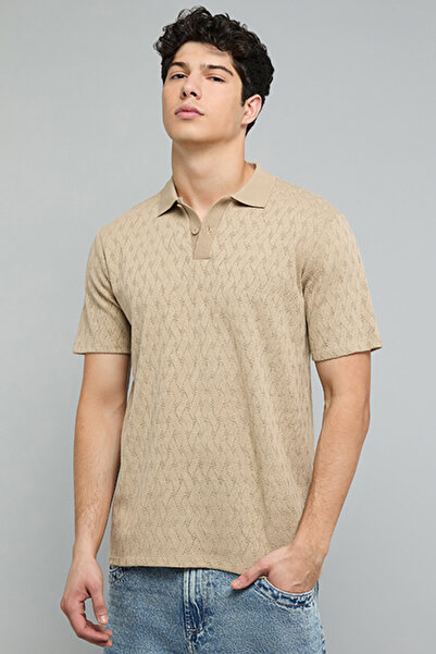 R&B Jacquard Polo T-Shirt with Short Sleeves