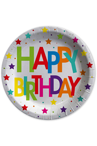 Baloniva SUPERSTAR BIRTHDAY DOĞUM GÜNÜ PARTİ TABAK 23CM (8 ADET)