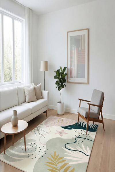Dijital Kaymaz Baskılı Yıkanabilir Desenli Salon Halısı Mutfak Halısı Yolluk