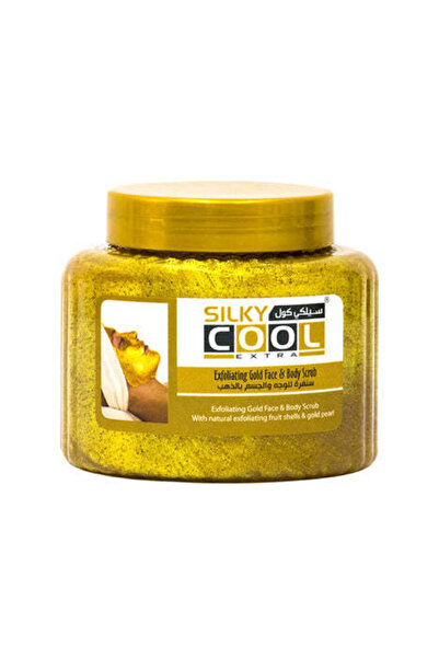 Silky Cool Gold Face & Body Scrub 500ml Exfoliating Removes Dead Skin Brighte...