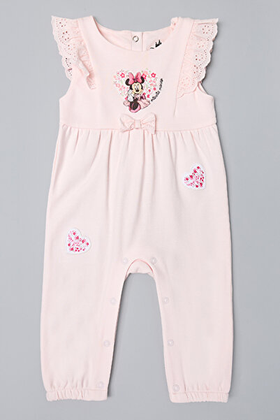 R&B Minnie Mouse Appliqued Romper with Flutter Sleeves