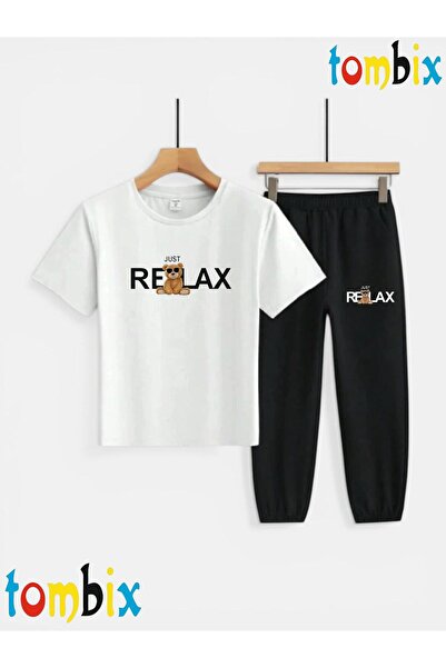 tombix SET TRICOU ȘI PANTALONI DE TRENING CU IMPRIMEU RELAX AYICIK (PANTALONI...