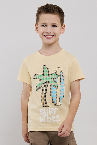 R&B Printed T-Shirt with Crew Neck and Short Sleeves