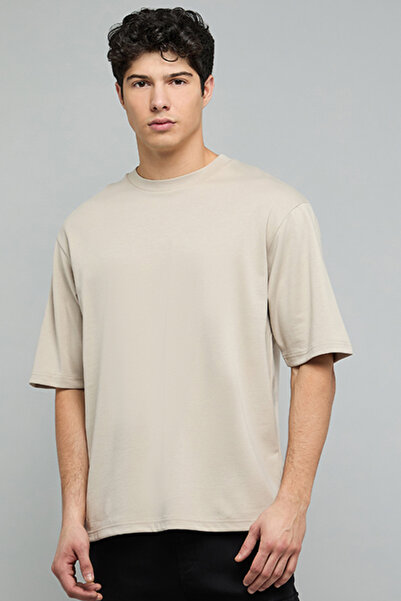 R&B Solid T-Shirt with Crew Neck and Short Sleeves