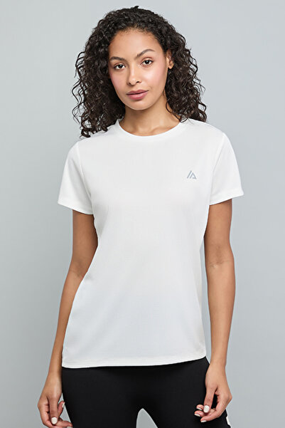 R&B Logo Detail Active T-Shirt with Crew Neck and Short Sleeves