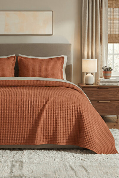 Anılsan Σετ Κάλυμμα Κρεβατιού Nuvia Διπλό - Κρεμίτ