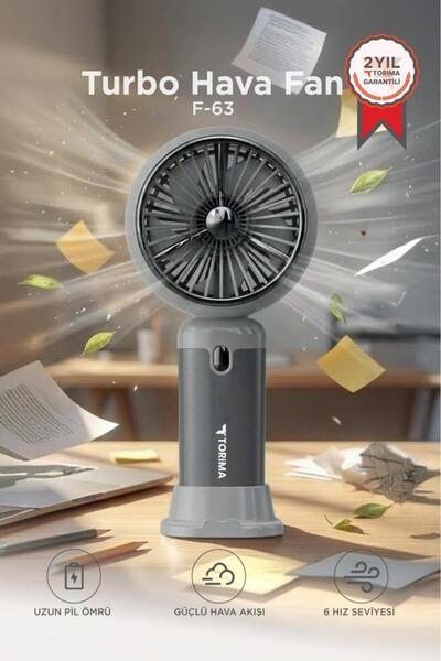 Torima Şarjlı El Vantilatörü Turbo Hava Akışlı 6 Kademeli Taşınabilir Masa Fa...
