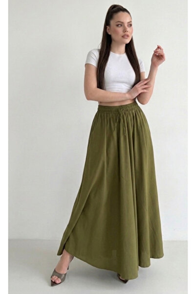 My Blog Μπορντό Φούστα με Ελαστική Μέση - 1012