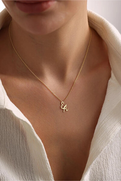 N!da Jewelry 925 Ayar Gümüş Çift Harf Kolye