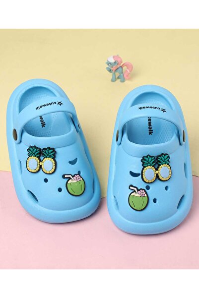 Cute Walk by Babyhug حذاء كلوج بحزام خلفي مع تطريز فواكه - أزرق