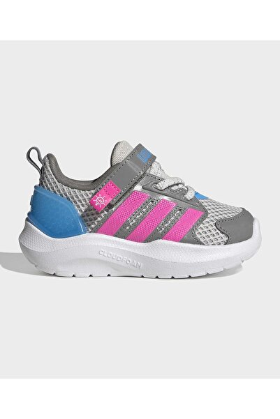 adidas حذاء جري من لايتوراما بإغلاق فيلكرو - رمادي/وردي لامع/أكوامارين لامع