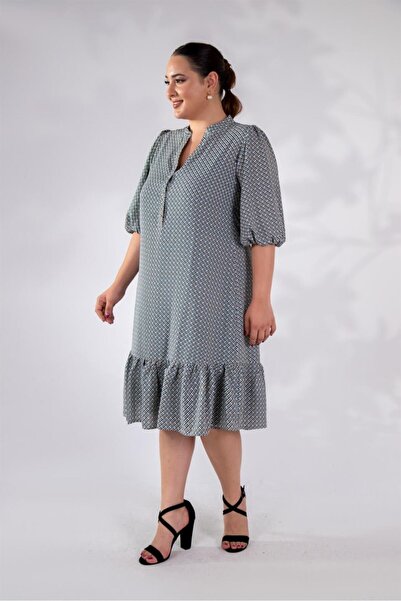 Roxxlen Women's Plus Size Skirt Flounce Dress