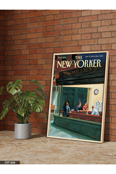 Evinemoda Εικόνα με ξύλινο κορνίζα της New Yorker Poster