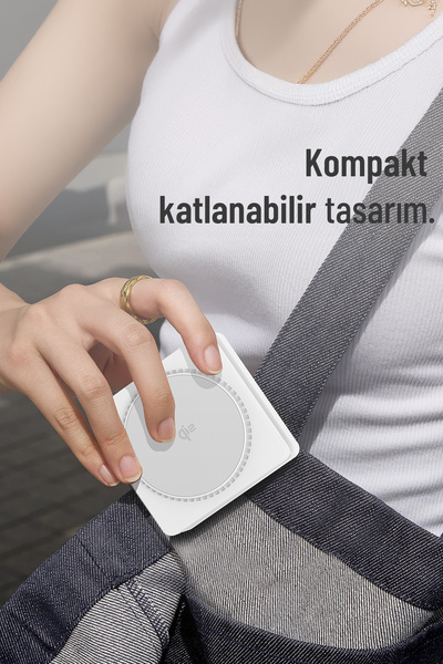 woyax QI2 Kablosuz Şarj Standı Katlanabilir Telefon - iWatch - AirPods Uyumlu iPhone - Android Kulaklık Saat Wireless