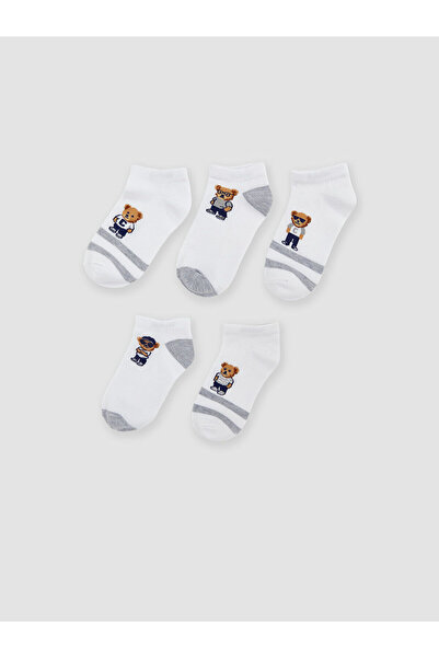 LC Waikiki Nevavm Farklı Renkler Teddy Bear Patterned Boy's Booties Socks 5-P...