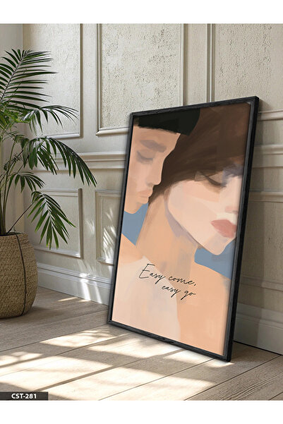 Evinemoda Εικόνα με θέμα την αγάπη, μονοκόμματη, μαύρη, με ξύλινο πλαίσιο