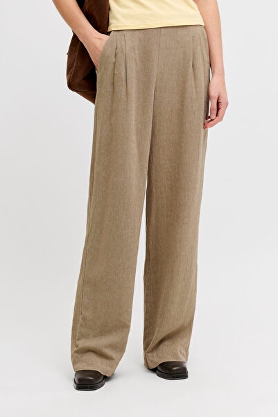 Jack & Jones Γυναικείο παντελόνι με πλισέ λινό ύφασμα και ελαστική μέση - Almira