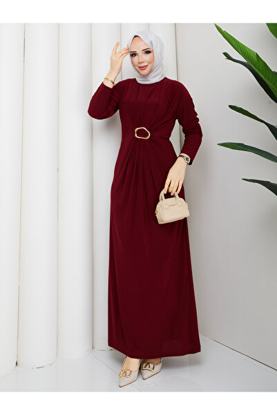 ECK MODA Γυναικείο φόρεμα με λεπτομέρεια από ύφασμα Sandy, Full Lycra, με εύκ...