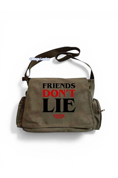 Minga London Haki Friends Don't Lie STRANGER THINGS Baskılı Okul , Kurs , Der...